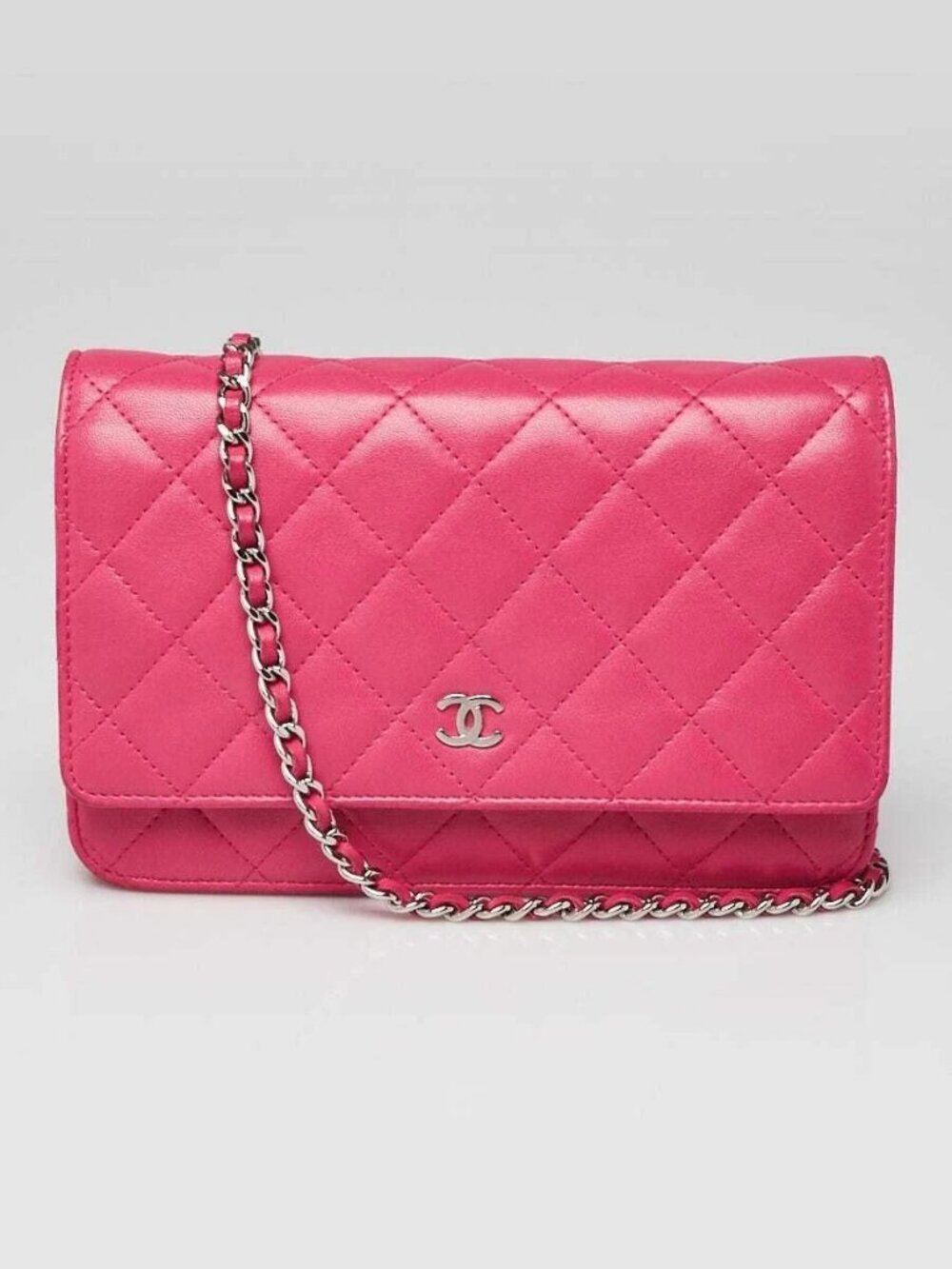 Chanel Pink Quilted Lambskin Leather Classic WOC Clutch Bag